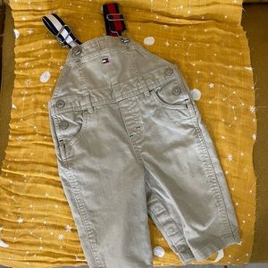 Tommy Hilfiger Tan Jean Overalls Baby 3-6 Months Runs Large VINTAGE
